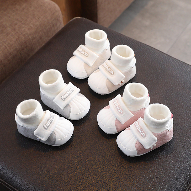婴儿鞋春秋新款0-6到12个月宝宝鞋软底学步不掉跟新生儿鞋袜一体