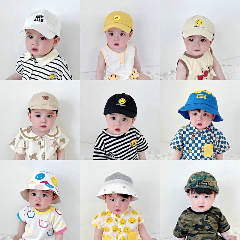 韩国同款春夏秋季儿童棒球帽子潮范男女宝宝婴儿遮阳鸭舌帽盆帽