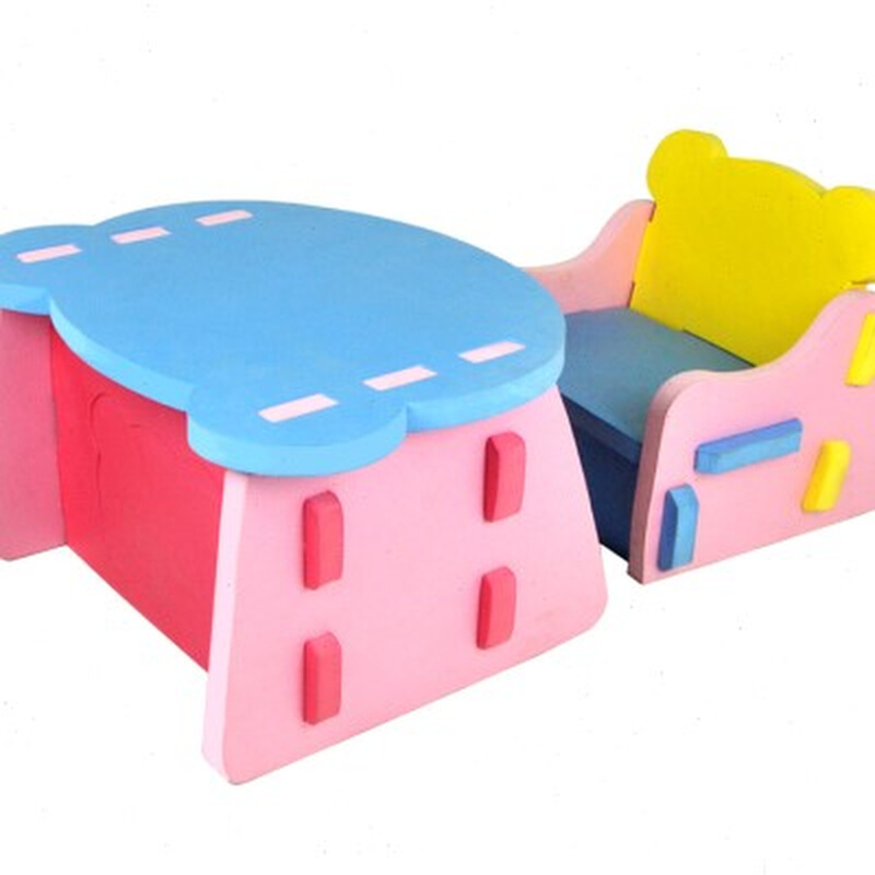 明德学习桌椅幼儿园婴儿童宝宝拼接桌子小椅子泡沫抗压耐用高密度