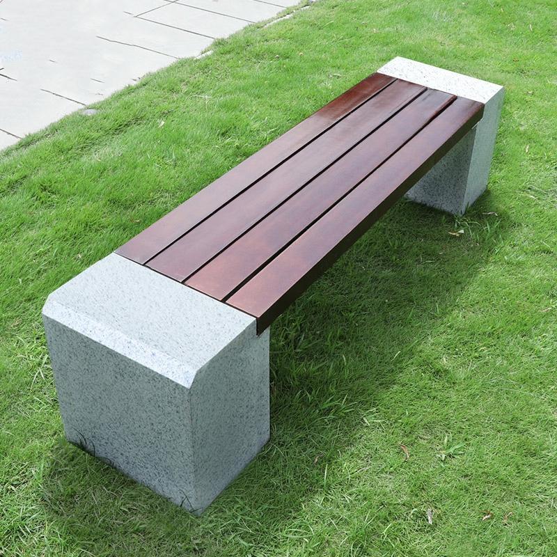 甘肃公园椅户外长椅石凳长条塑木公园实木大理石座椅户外长条凳景