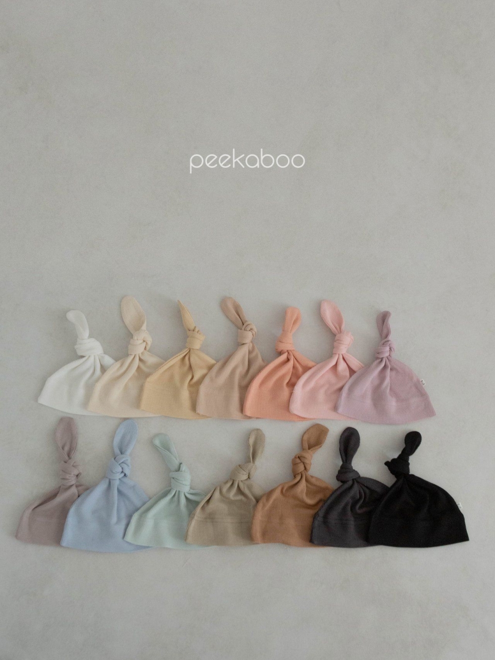 韩国进口代购PEEKABOO夏款婴童宝宝可爱纯色防风百天周岁包头帽子