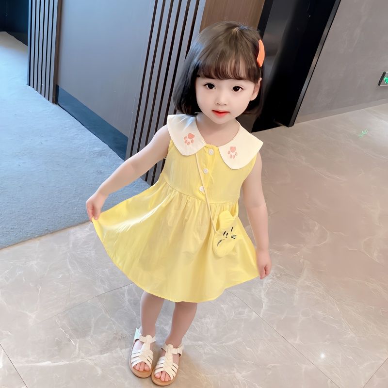 巴拉巴柆韩范婴幼儿背心裙女宝宝连衣裙新款儿童公主裙0-4岁洋气