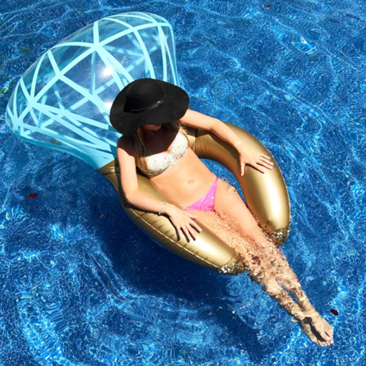 新品超大充气钻石泳圈PVC摄影求婚戒指儿童浮圈腋下圈游泳辅助用