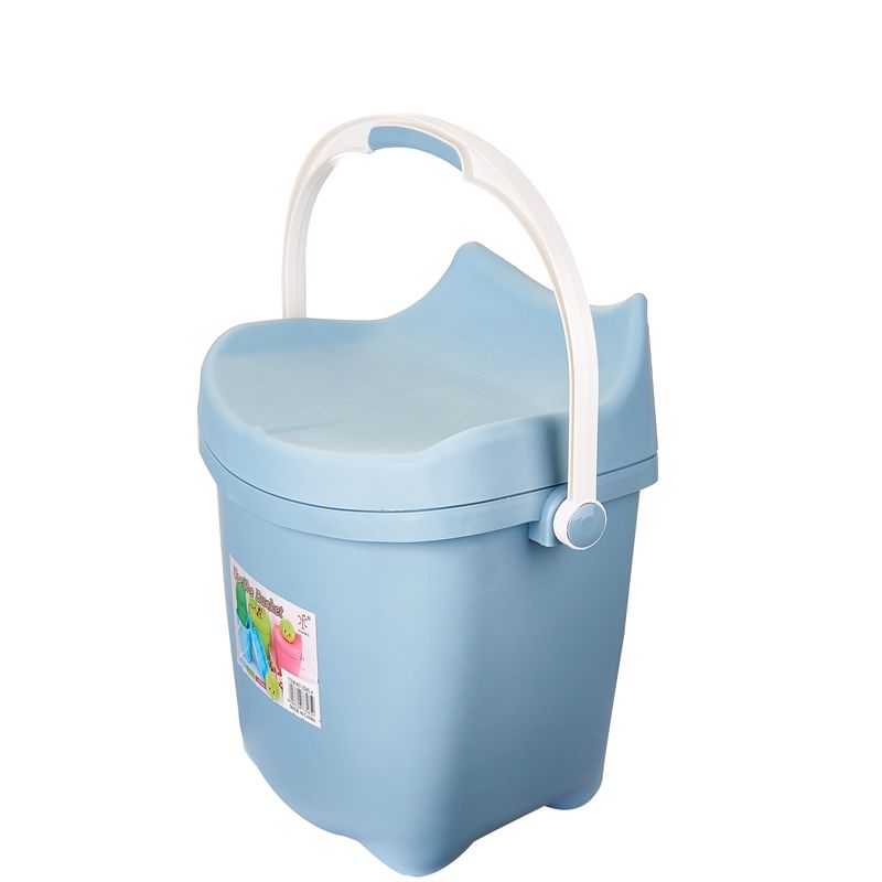 高身塑料桶欧式大号多功能收纳桶洗澡凳子加厚可坐成人带盖靠背式