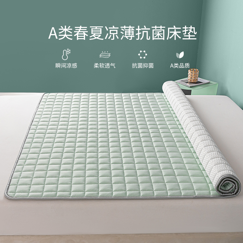 罗兰凉感抗菌垫防滑可水洗薄床褥 夏季软垫四季家用垫被1.8米床垫