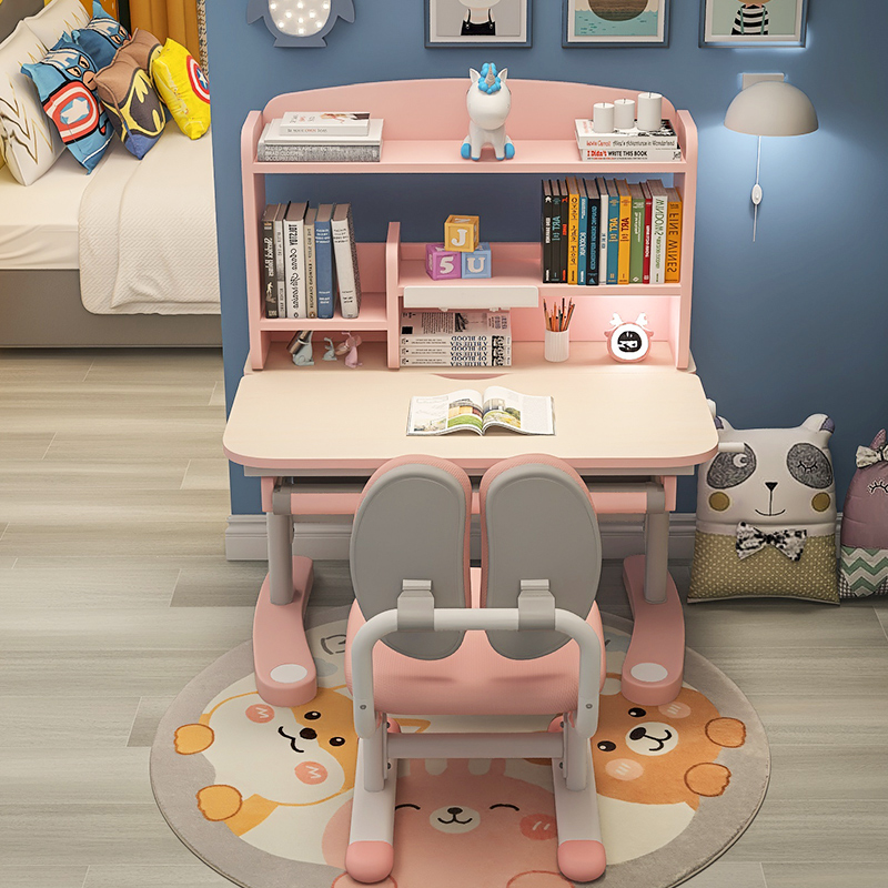 爱果乐儿童学习桌家用可升降写字桌子小学生实木桌椅套装幼儿书桌