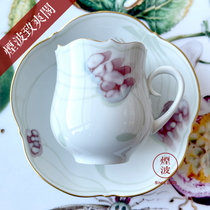 德国 MEISSEN 梅森瓷器 大剪裁系列 风之花 彩绘描金 咖啡 茶杯碟