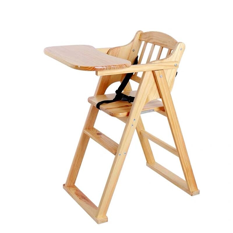 餐厅酒店宝宝餐椅便携式可折叠儿童椅多功能实木婴儿餐椅bb高凳椅