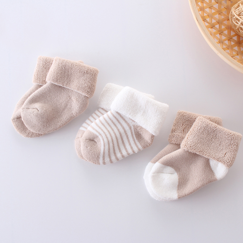 婴儿袜子春秋冬加厚0-3-6-12个月新生儿袜1-3宝宝毛圈袜胎袜纯棉