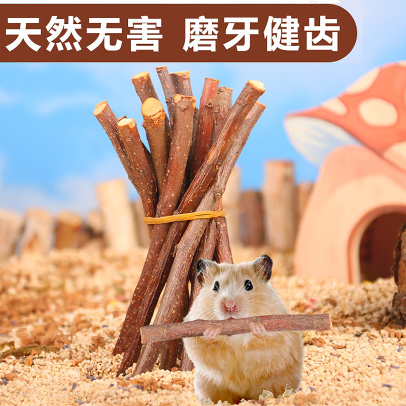 金丝熊小仓鼠专用磨牙棒可食用零食兔子荷兰猪苹果木甜竹神器用品
