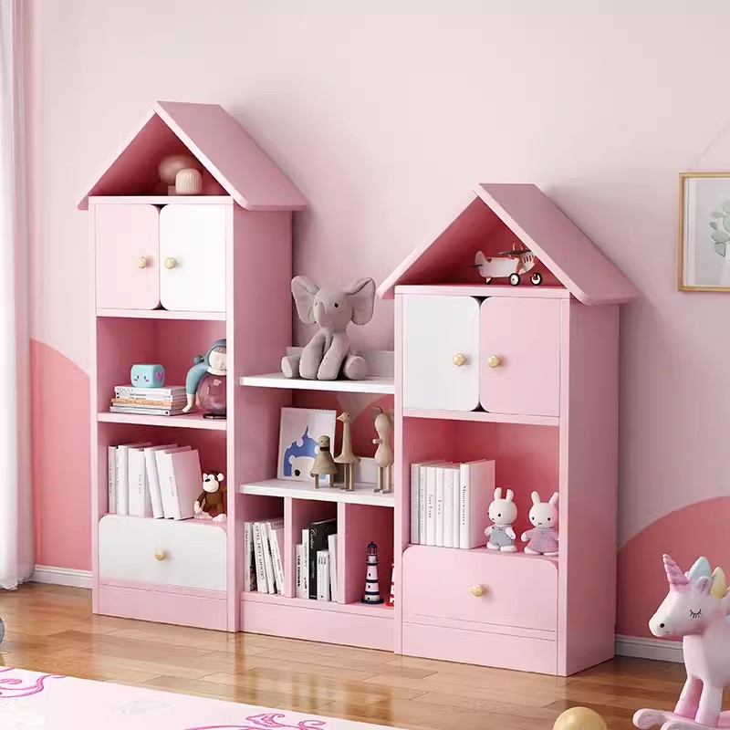儿童书柜宝宝绘本置物架书架家用卧室玩具收纳柜学生卡通组合柜子