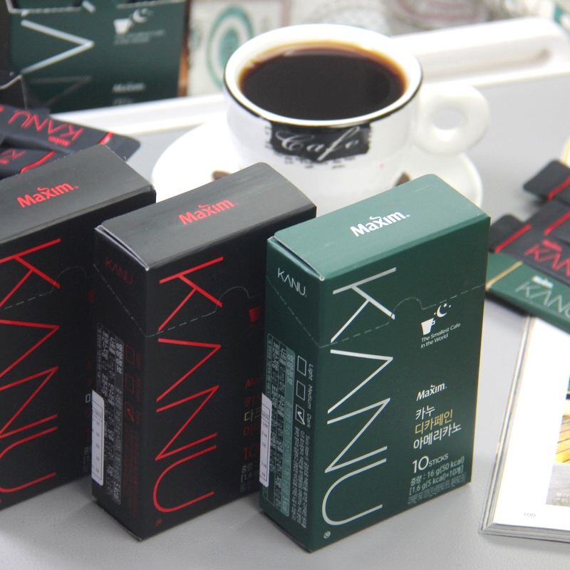 王霏霏推荐韩国进口麦馨KANU卡奴美式咖啡原味速溶无砂糖纯黑咖啡