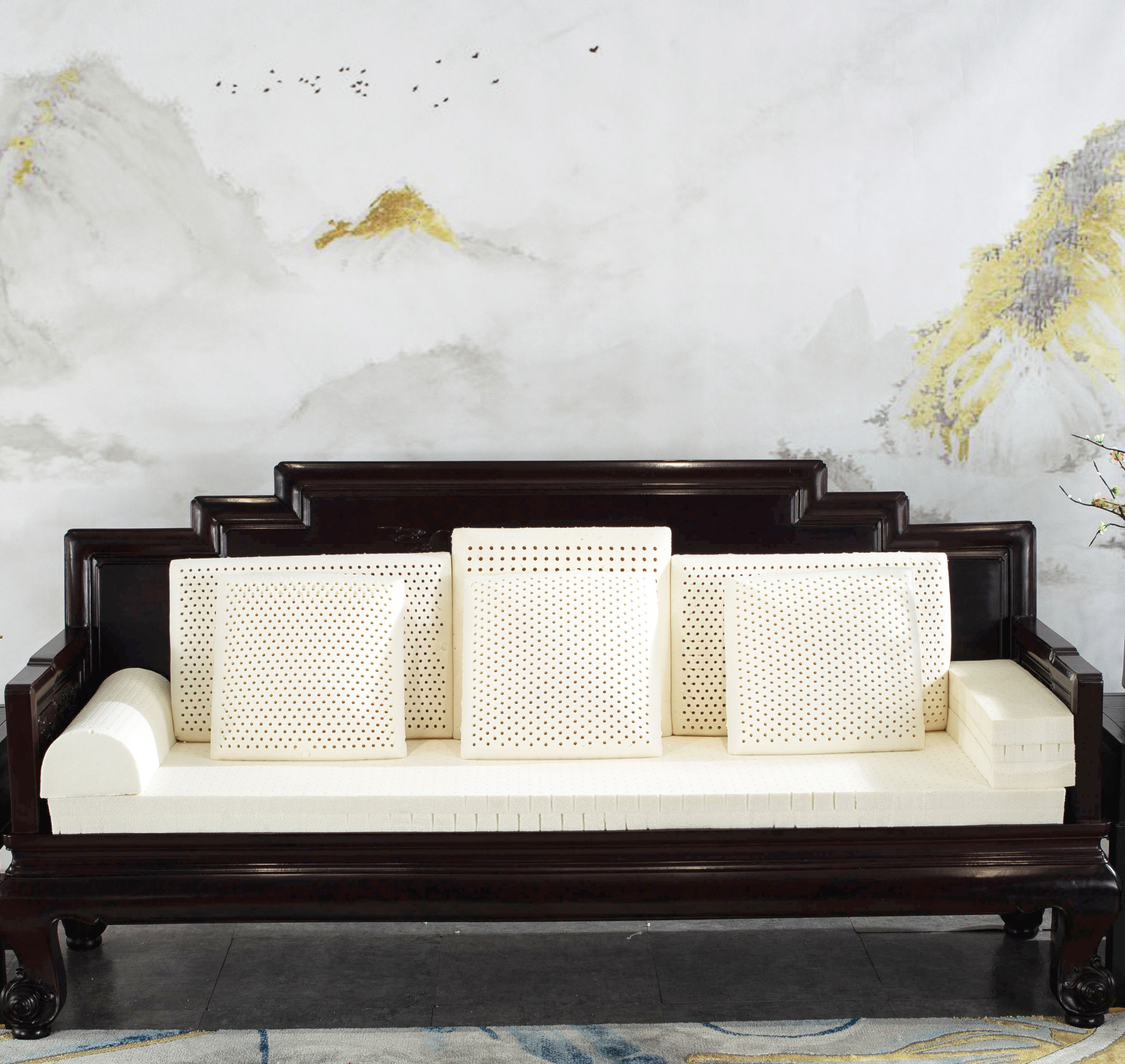 实木红木新中式防滑高档沙发垫套四季通用定做乳胶沙发坐垫可定制