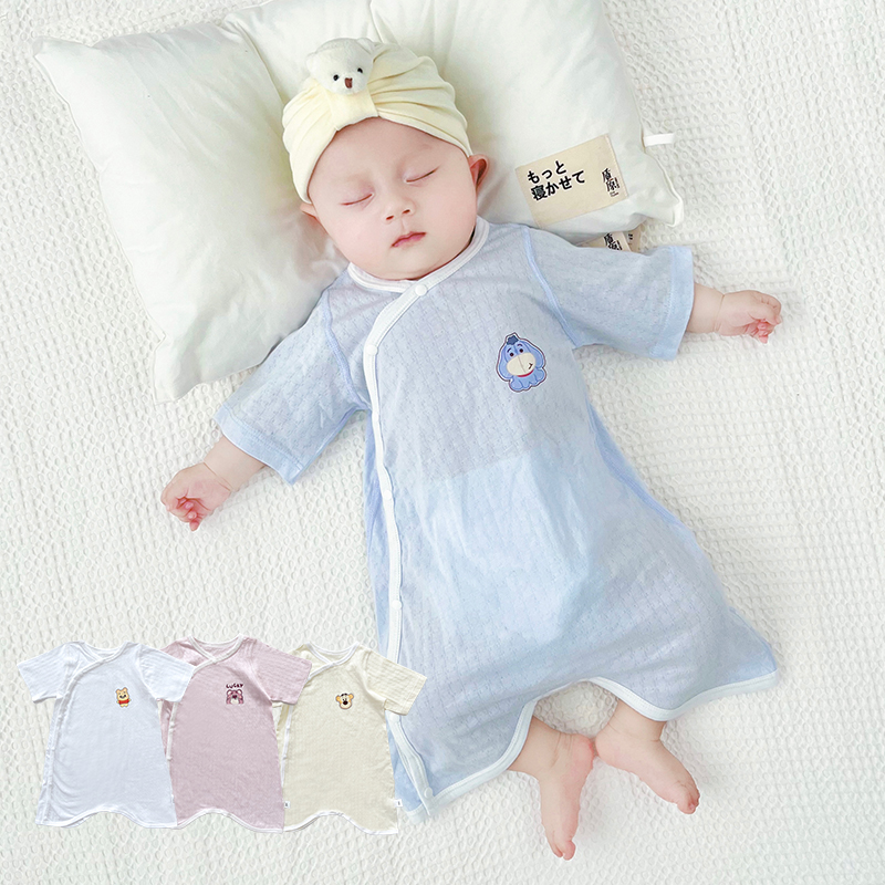 睡衣婴儿夏季薄款连体衣6个月宝宝夏天空调睡袋新生儿纯棉a类衣服