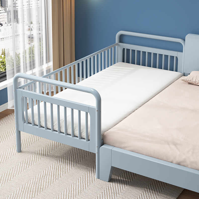 速发儿童床实木婴儿床带护栏加宽床拼接床边小床多功能宝宝床边床