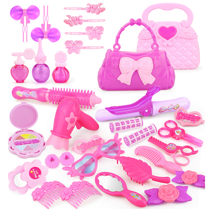 推荐24-32PCS Pretend Play Kid Make Up Toys Pink Makeup Set P