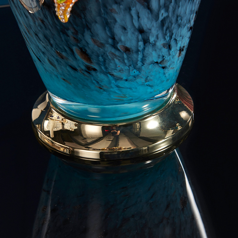 珐琅彩玻璃花瓶摆件客厅玄关装饰品美式干花插花家居奢华欧式花瓶