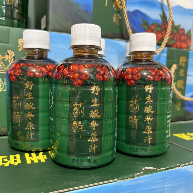 天津蓟县蓟鲜野生酸枣汁饮料350ml/瓶*8塑料瓶礼盒装