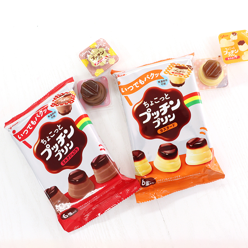 日本进口glico格力高putchin巧克力布丁牛奶可可鸡蛋果冻儿童零食