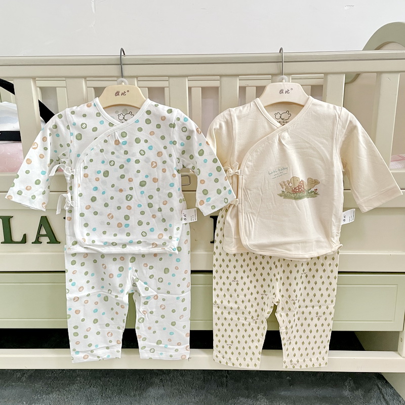 拉比官方旗舰新生儿内衣套装夏季薄款宝宝婴儿衣服纯棉薄睡衣2套