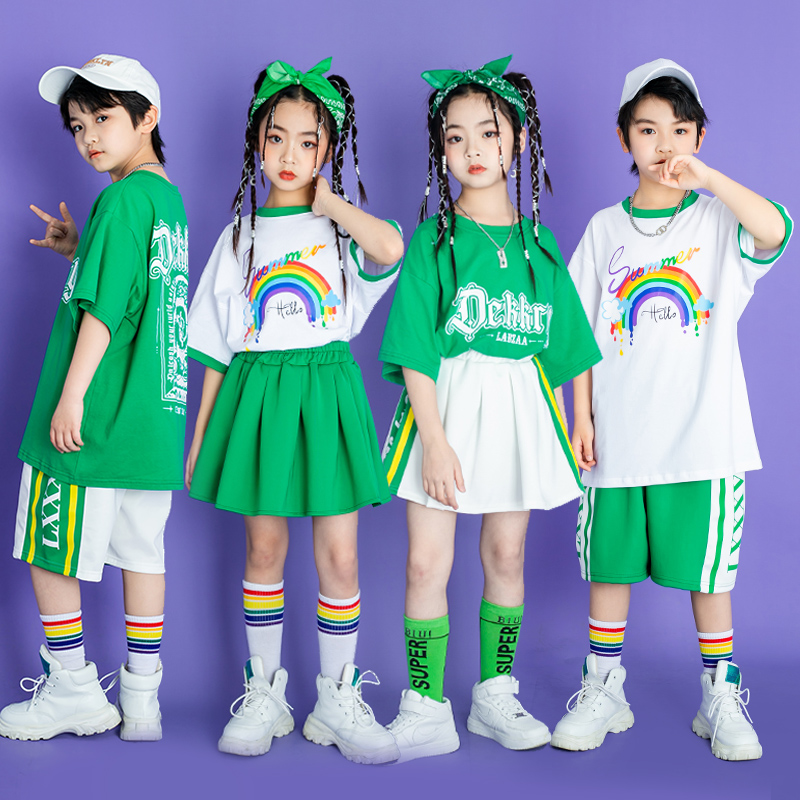 六一儿童啦啦队演出服小学生运动会开幕式表演服装男童街舞潮服