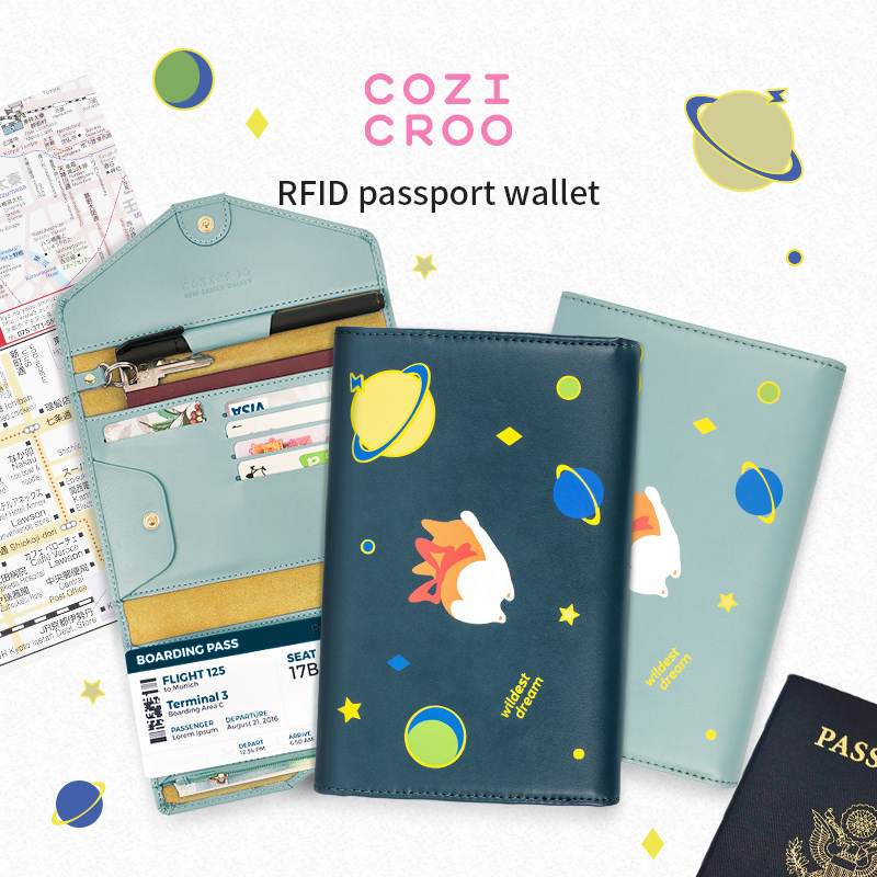 护照夹多卡位大容量钱包卡包证件收纳保护套防盗刷消磁旅游便携