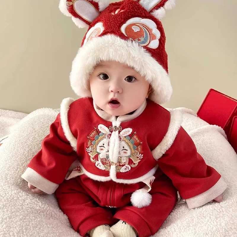 周岁礼服男女宝宝冬季过年拜年服婴儿喜庆抓周衣服超萌外出连体衣