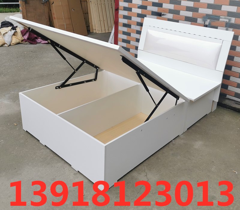 环保型免漆板式储物床高箱床箱式床1.5米床带气压升降床板双人床