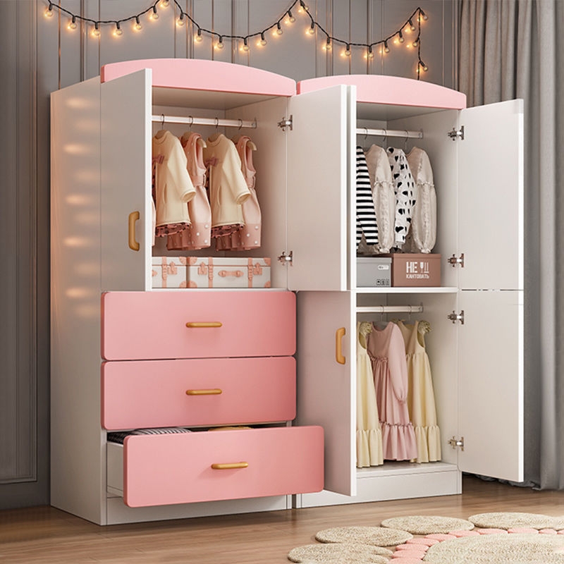学生衣柜家用卧室女孩粉色宝宝收纳柜简易婴儿柜子小衣橱挂衣柜