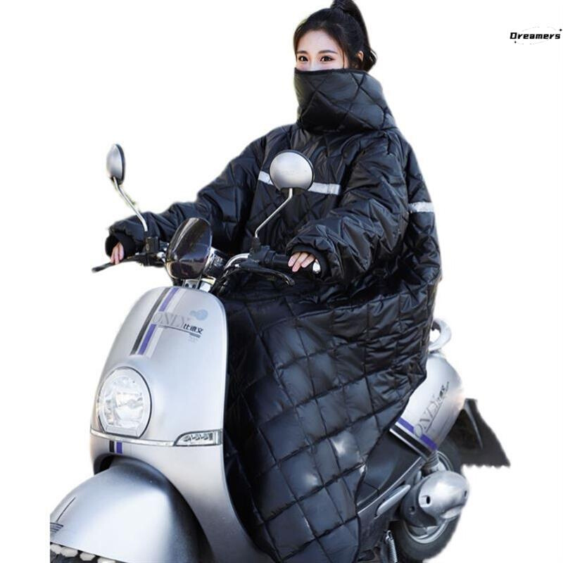 。骑车防寒服男款电动摩托车反穿挡风衣冬季儿童骑行加厚保暖防风