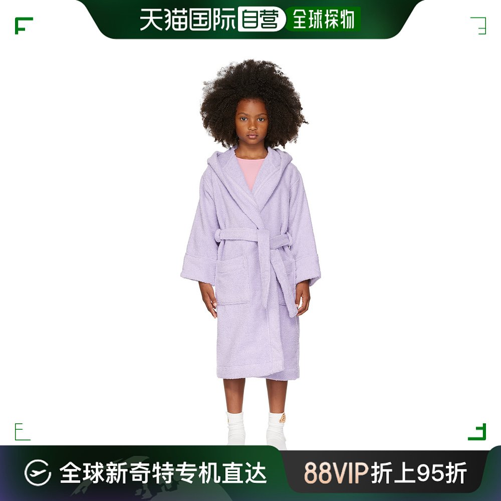 香港直邮潮奢 Tekla 女童紫色兜帽儿童浴袍童装