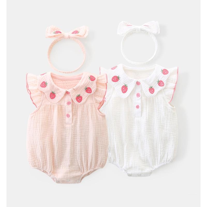 ins夏季婴幼儿衣服爬服女宝宝甜美可爱满月百天哈衣薄款外出韩版.