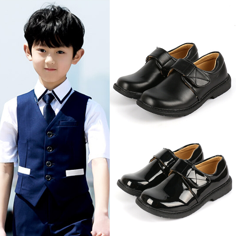 黑色男童皮鞋漆皮男孩礼服表演鞋花童鞋 正装儿童学生皮鞋礼服鞋