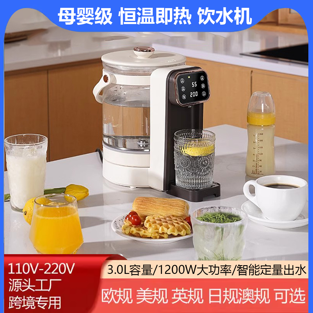 烧水壶110V家用婴儿冲奶调奶恒温即热饮水机台湾美国小型热水壶
