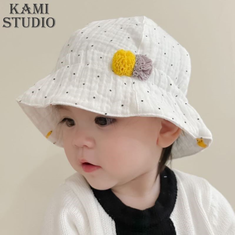婴儿帽子夏季棉渔夫帽婴幼儿胎帽新生儿可爱遮阳帽双面太阳帽