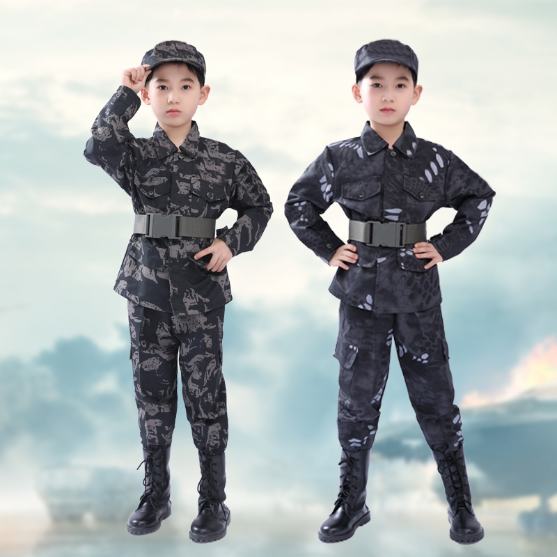 直销儿童迷彩服男女童套装中小学生军训服军装幼儿园演出服夏令营