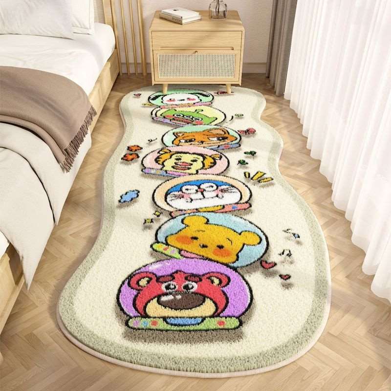 正品可爱地毯家用卧室客厅卡通儿童床边毯女生房间布置异形地毯茶