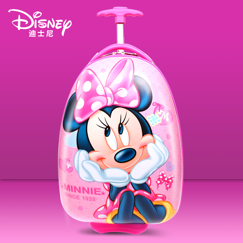 新迪士尼儿童拉杆箱16寸爱莎公主蛋壳旅行箱可爱宝宝卡通可坐行李