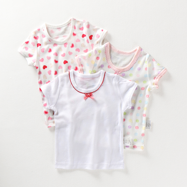 日系儿童装女童宝宝婴儿中小童薄款短袖t恤夏季纯全棉半袖衫蜡笔