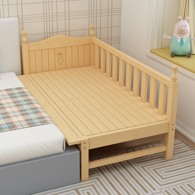 定制儿童床实木床加宽床小床拼接大床婴儿床边床拼床带护栏侧边床