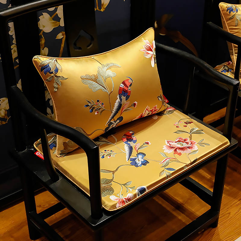 新中式红木沙发椅子坐垫实木家具圈椅太师椅中国风茶椅垫防滑定制