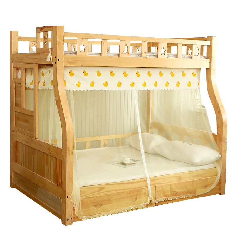 子母床蚊帐双层上下铺高低梯形床1.2m1.5米儿童0.9家用1.35米