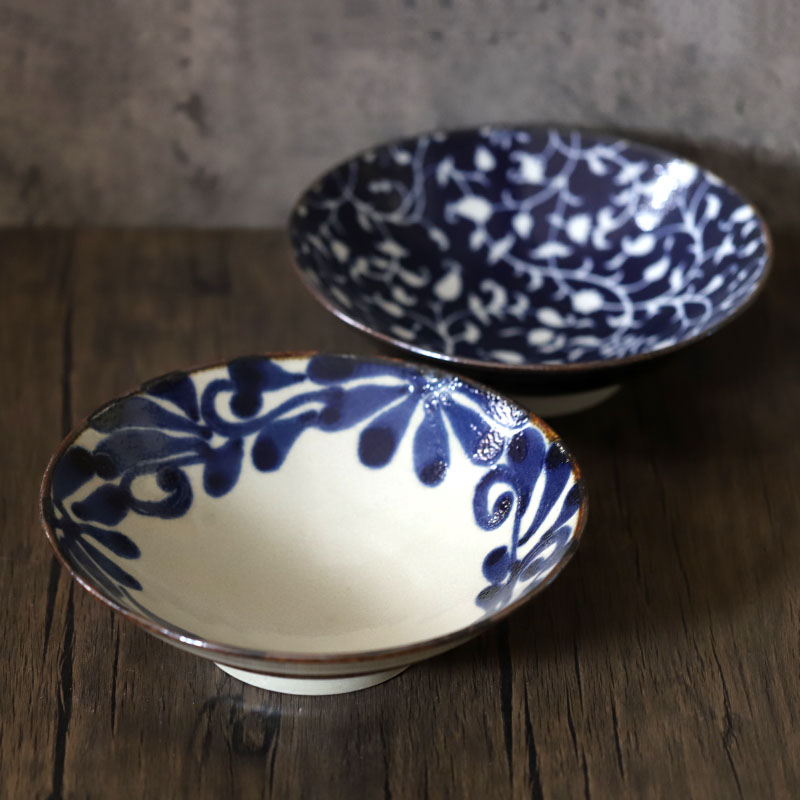 日本斗形大碗日式拉面碗古染青花大汤碗料理碗沙拉碗超级大面碗