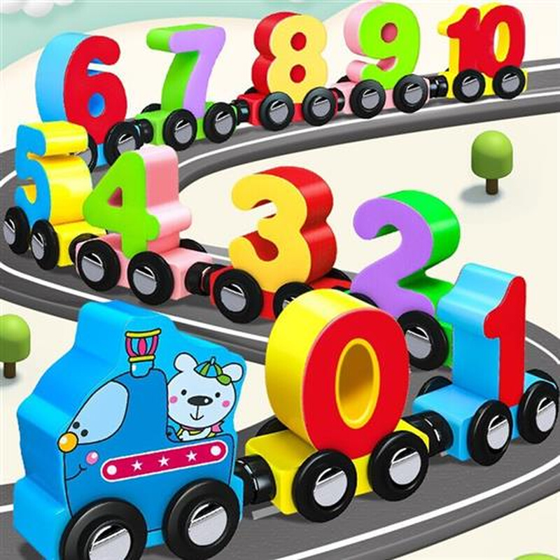 数字磁性数字小火车玩具儿童磁力积木拼装宝宝女孩1一3到6岁2男孩