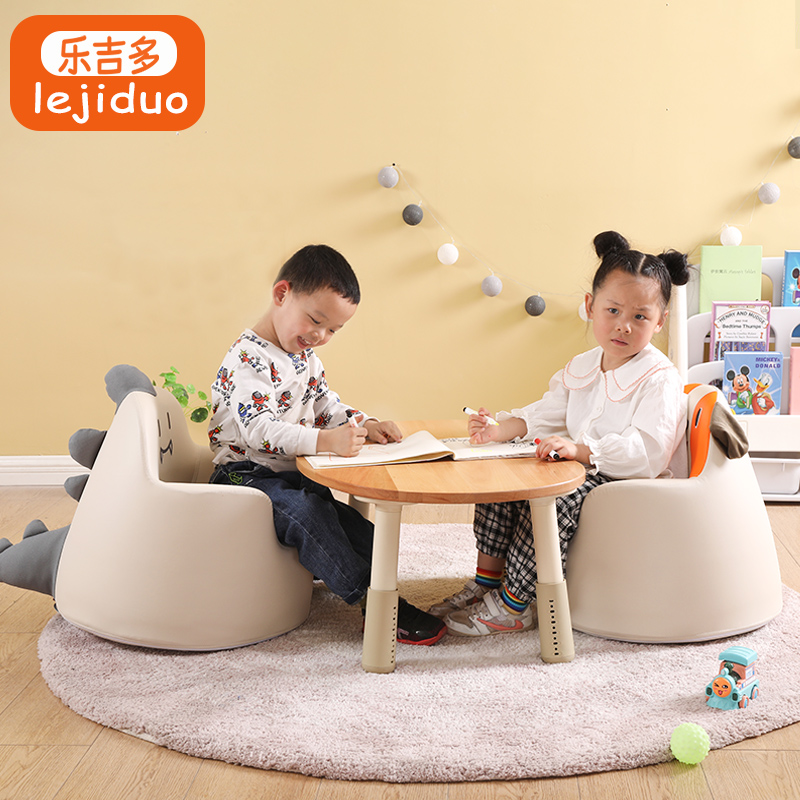 乐吉多实木儿童桌花生桌宝宝学习小桌子幼儿园桌椅套装实木手工桌