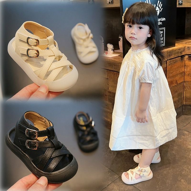 巴拉巴柆儿童凉鞋2023新款婴幼儿学步鞋夏女宝宝公主鞋编织罗马风