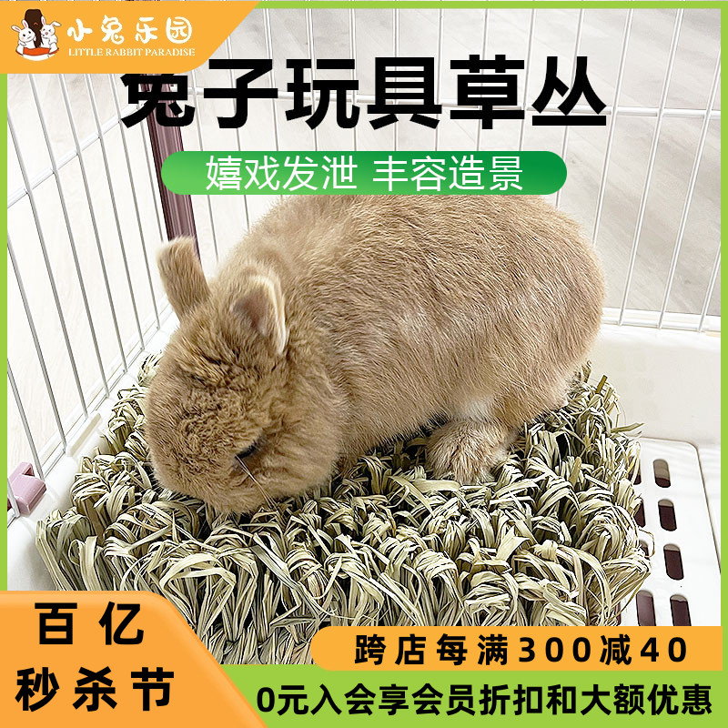 兔子草丛玩具日本川井同款草编可食用龙猫豚鼠玩具解压发泄玩具