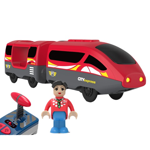 兼容电动车遥控火车玩具宝宝弗儿童木质轨道礼物益智玩具迈卡
