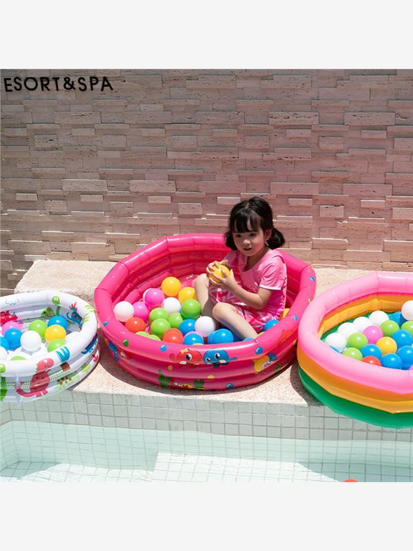 宝宝家庭水池安全环保卡通泡泡底游泳池彩色海洋球池儿童戏水玩具