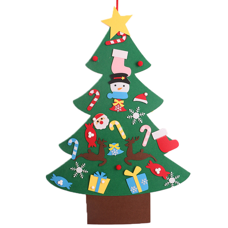 推荐毛毡圣诞树跨境新款现货亚马逊爆款儿童益智手工DIY立体圣诞